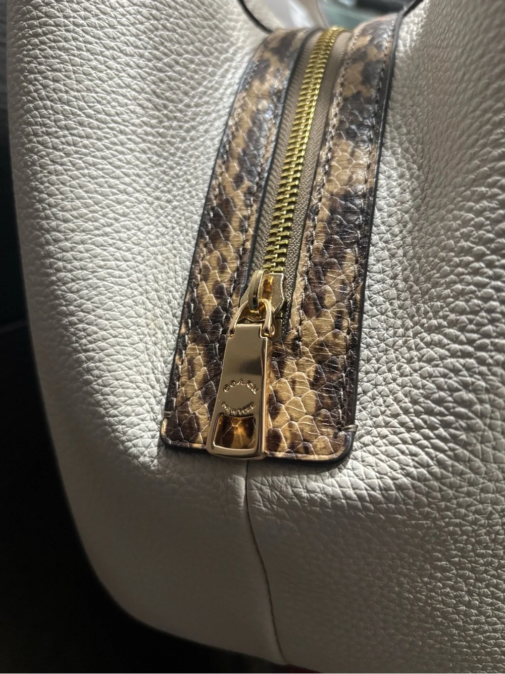NWT Coach Kristy Shoulder Bag in Signature Canvas w/ Snake Trim (C7332)